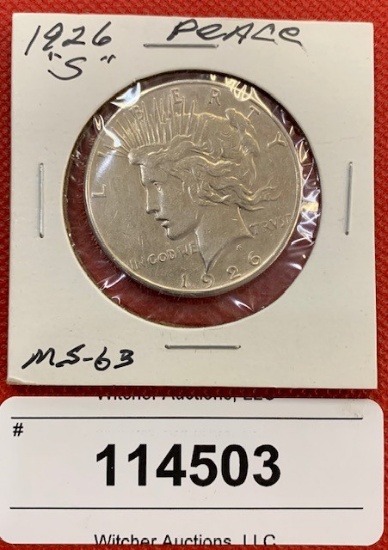 1926 "S" Peace Dollar (MS-63)