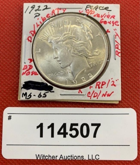 1922 "P" Peace Dollar (MS-65)
