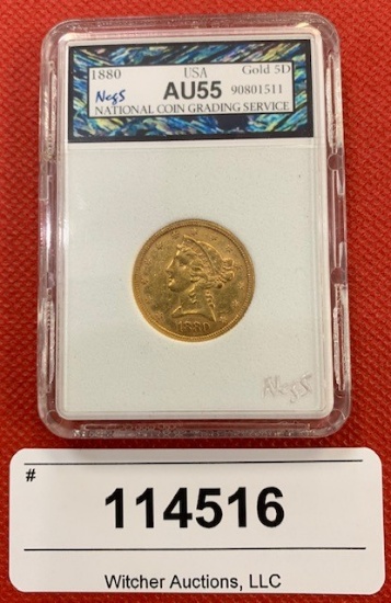 1880 $5 Gold Coin