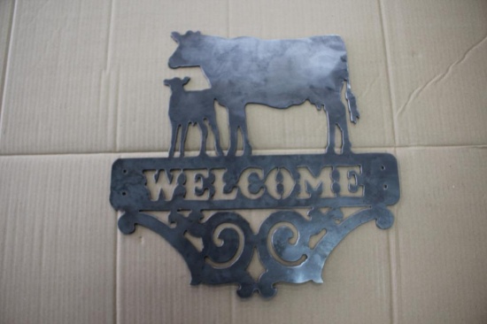 Cow / Calf Welcome Metal Sign