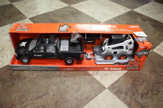Unused Chevy Toy Truck & Bobcat Skid Steer Set