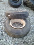 Lot of (2) 10.00-20 Tires w/ Rims