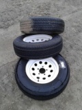 Lot of (3) ST205/75R14 Tires w/ 5 Hole Rims