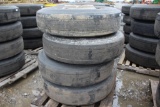 Lot of (4) 11R24.5 Tires w/Rims