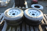 Lot of (4) ST205/75010 Tires w/ 5 Hole Rims