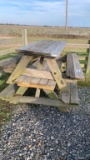 Lot of (2) Wooden Picnic Tables