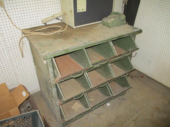 Metal Shelf w/ Bins, Phone & Motorola Tower