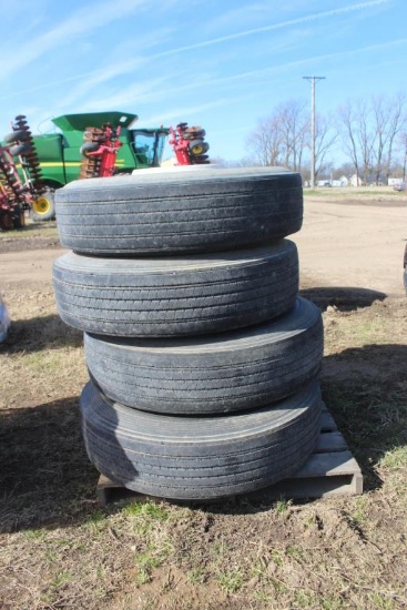 (4) 11R22.5 Tires w/ Steel Wheels