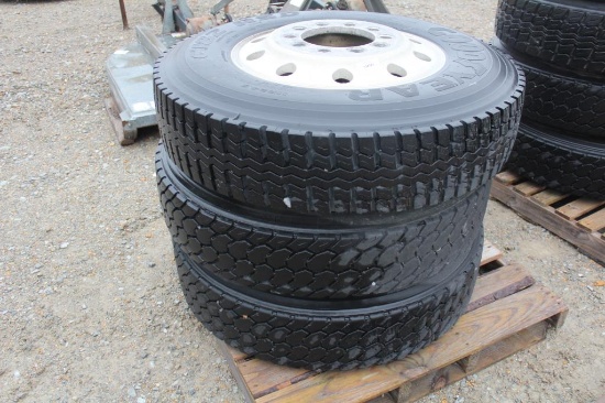 Lot of (10) 11R24.5 Truck Tires w/ Rims