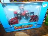 ERTL FARM COUNTRY CASE TRACTOR IMPLEMENT SET W/ BOX