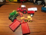 5 SMALL TRACTORS AND 3 WAGONS