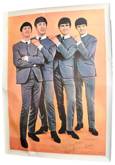 Original Beatles 1964 Giant Promo USA Poster