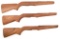 Three Unfinished M1/M14 Rifle Stocks