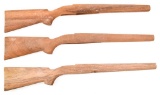 Three Assorted Bishop American Walnut Co. M98 Mauser Classic Sporter Rifle Stocks