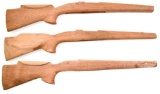 Three Assorted Bishop American Walnut Co. M98 Mauser Sporter Rifle Stocks