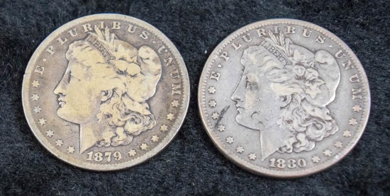 2 Morgan Silver Dollars