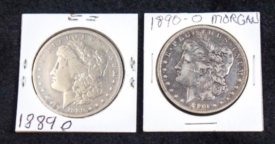 2 Morgan Silver Dollars