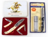 Winchester 3 blade set & Winchester knife & light