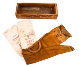 Shotshell box, shot bags & rifle case