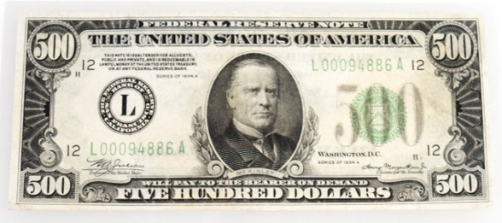 1934 A Series $500 bill