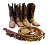 Assorted belts & boots