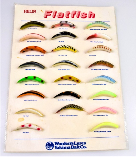 Worden's Lures Yakima Bait Co. - Helin Flatfish Display - Salesman's Display
