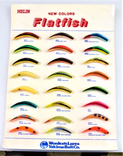 Worden's Lures Yakima Bait Co. - Helin Flatfish Display - Salesman's Display