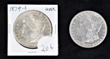 1879 S & 1880 S Morgan Silver Dollars