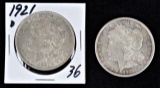 1921 D Morgan Silver Dollars