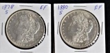 1878 S & 1880 S Morgan Silver Dollars