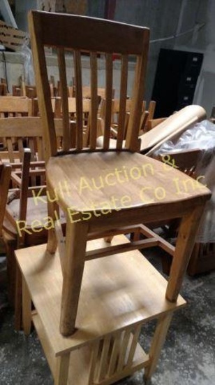 Heavy Wood School House chairs, 18.5"X17"