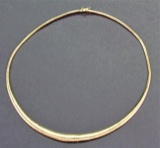 14K Omega style collar necklace