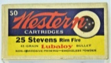 Collectible Western .25 Stevens Rim Fire Ammo