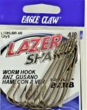(30) 8 ct packs (240) total - Eagle Claw LT095JBR Worm Hooks - Size 4/0