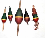 (5) Group Green & Red Bobbers