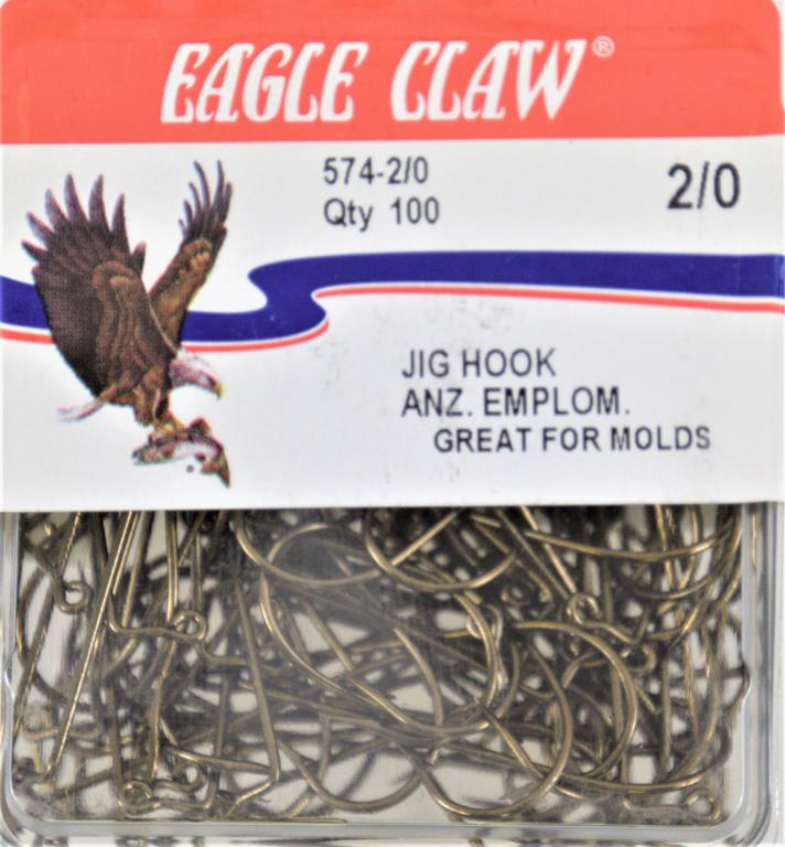 10) 100 ct packs (1000) total Eagle Claw 574 Jig