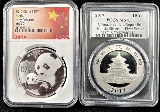 2017 & 2019 China Silver Coins