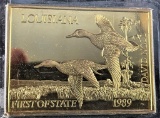 David Noll 1989 First of State Louisiana Medallion Stamp