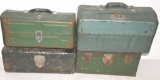 (4) Mid Size Metal Tackle Boxes