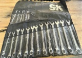 SK - 19 Piece 12 Point Metric Regular Combination Chrome Wrench Set