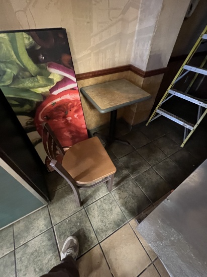 TWO SEAT TABLE WITH TWO CHAIRS