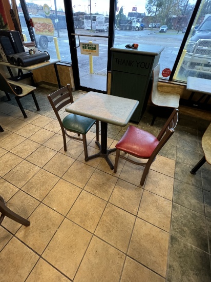 TWO SEAT TABLE AND TWO CHAIRS