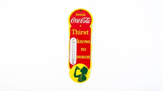 Coca-Cola Porcelain Silhouette Girl Thermometer