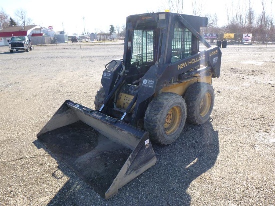 NEW HOLLAND LX485 SKID STEER W/ 72" BUCKET RUNS/ MOVES. SN: 20929. 4 CYL DI