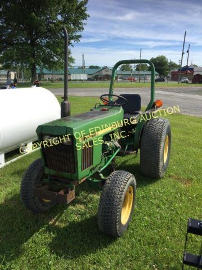 JOHN DEERE 750 DIESEL COMPACT TRACTOR RUNS/MOVES. 3PT HITCH, PTO-TURF TIRES