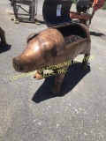 HANDMADE COPPER ORNAMENTAL PIG CHARCOAL GRILL LIFE-SIZE & SMOKE ROLLS OUT O