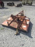 HUSKEE 5' 3PT PTO DRIVEN BRUSH HOG W/ PTO SHAFT & STABLIZERS. RED.