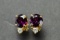 ITEM 66: RHODOLITE AND DIAMOND STUD EARRINGS