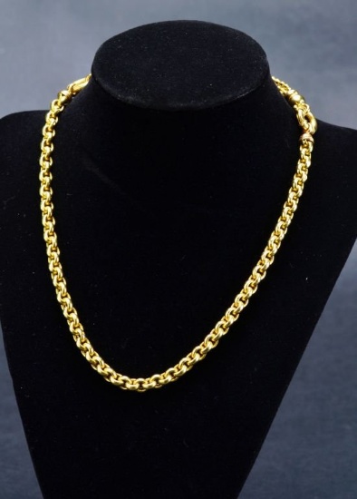 ITEM 93: 18kt. Y. GOLD ROUND LINK NECKLACE CHAIN