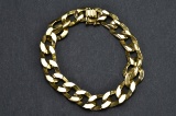 ITEM 82:18k. Y GOLD, FLATTENED SOLID BRACELET